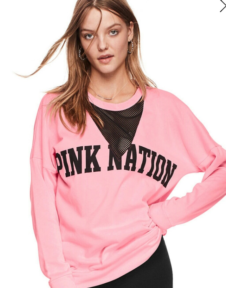 ❤☺New! VS PINK V-Neck Mesh Sweatshirt☺❤